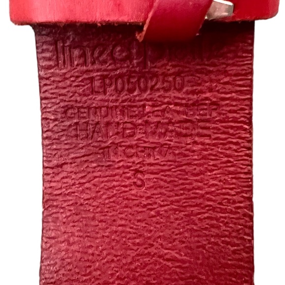 Linea Pelle Red Leather Silver Studded Belt - Picture 7 of 12